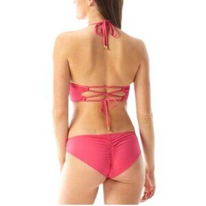 Vince Camuto DRAGON FRUIT Riviera Shirred Cheeky Bikini Swim Bottom US Small